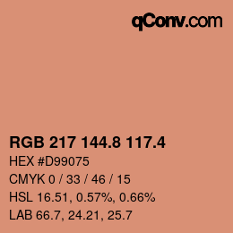 カラーコード: RGB 217 144.8 117.4 | qconv.com