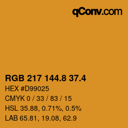 カラーコード: RGB 217 144.8 37.4 | qconv.com