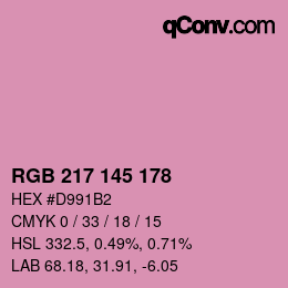 Código de color: RGB 217 145 178 | qconv.com
