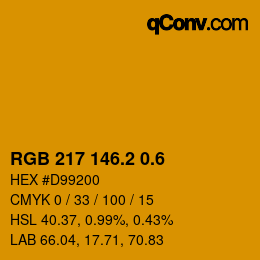 カラーコード: RGB 217 146.2 0.6 | qconv.com