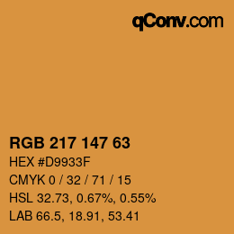 Color code: RGB 217 147 63 | qconv.com