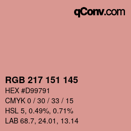 颜色代码: RGB 217 151 145 | qconv.com