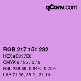 Color code: RGB 217 151 232 | qconv.com