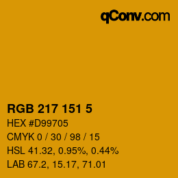 Color code: RGB 217 151 5 | qconv.com