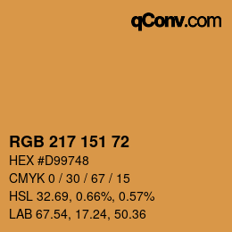 Color code: RGB 217 151 72 | qconv.com