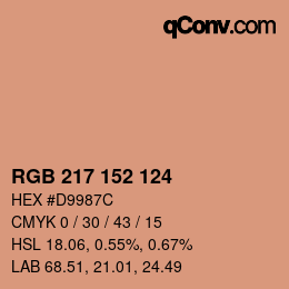 カラーコード: RGB 217 152 124 | qconv.com