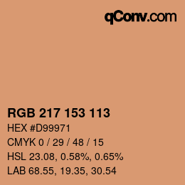 Color code: RGB 217 153 113 | qconv.com