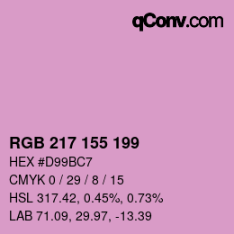 Color code: RGB 217 155 199 | qconv.com