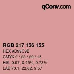 Color code: RGB 217 156 155 | qconv.com