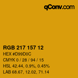 Color code: RGB 217 157 12 | qconv.com