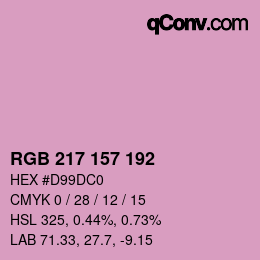 カラーコード: RGB 217 157 192 | qconv.com