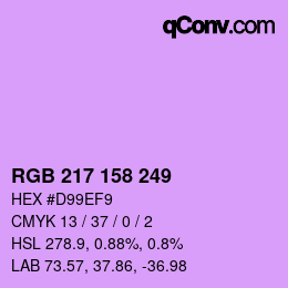 カラーコード: RGB 217 158 249 | qconv.com