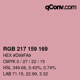 Color code: RGB 217 159 169 | qconv.com