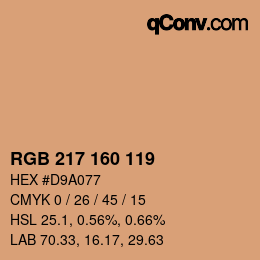 颜色代码: RGB 217 160 119 | qconv.com