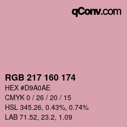 Color code: RGB 217 160 174 | qconv.com
