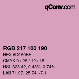 Color code: RGB 217 160 190 | qconv.com