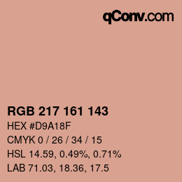 Código de color: RGB 217 161 143 | qconv.com