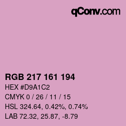 Color code: RGB 217 161 194 | qconv.com