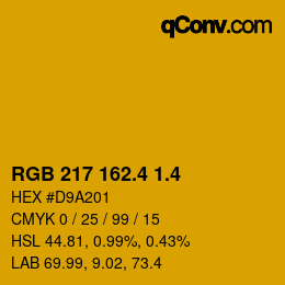 カラーコード: RGB 217 162.4 1.4 | qconv.com