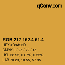 カラーコード: RGB 217 162.4 61.4 | qconv.com