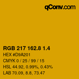 カラーコード: RGB 217 162.8 1.4 | qconv.com