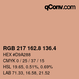 カラーコード: RGB 217 162.8 136.4 | qconv.com