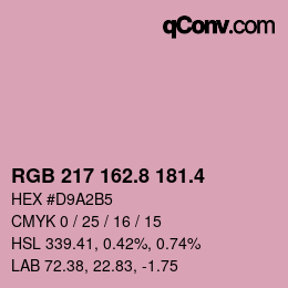 カラーコード: RGB 217 162.8 181.4 | qconv.com