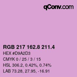 カラーコード: RGB 217 162.8 211.4 | qconv.com