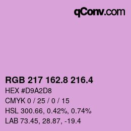 カラーコード: RGB 217 162.8 216.4 | qconv.com