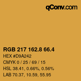 カラーコード: RGB 217 162.8 66.4 | qconv.com
