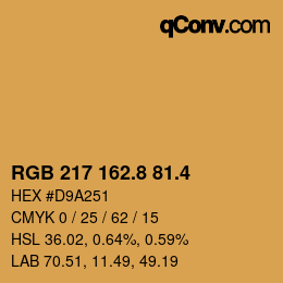 カラーコード: RGB 217 162.8 81.4 | qconv.com