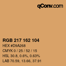 Color code: RGB 217 162 104 | qconv.com