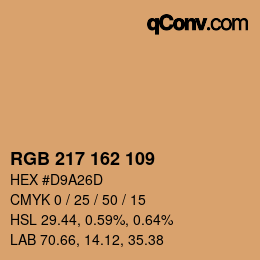 Color code: RGB 217 162 109 | qconv.com