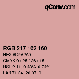 Color code: RGB 217 162 160 | qconv.com