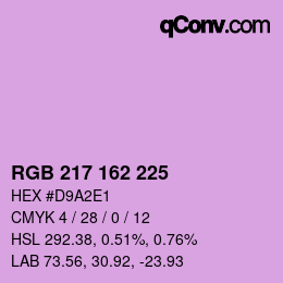 Color code: RGB 217 162 225 | qconv.com