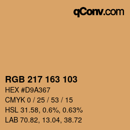 Color code: RGB 217 163 103 | qconv.com