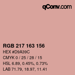 Farbcode: RGB 217 163 156 | qconv.com