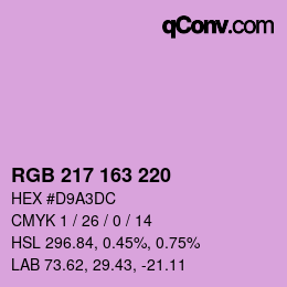 カラーコード: RGB 217 163 220 | qconv.com