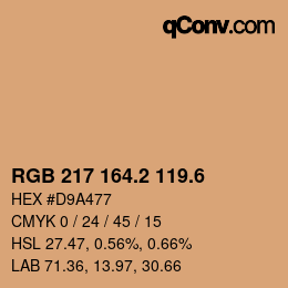 カラーコード: RGB 217 164.2 119.6 | qconv.com