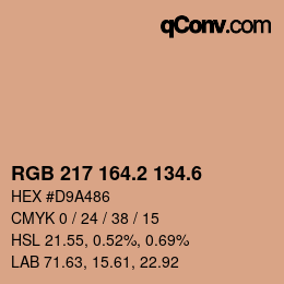 カラーコード: RGB 217 164.2 134.6 | qconv.com