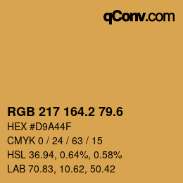 カラーコード: RGB 217 164.2 79.6 | qconv.com