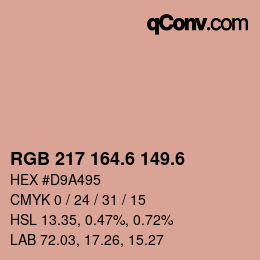カラーコード: RGB 217 164.6 149.6 | qconv.com