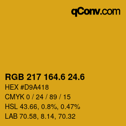 カラーコード: RGB 217 164.6 24.6 | qconv.com