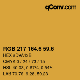 カラーコード: RGB 217 164.6 59.6 | qconv.com