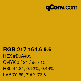 カラーコード: RGB 217 164.6 9.6 | qconv.com