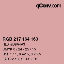 颜色代码: RGB 217 164 163 | qconv.com