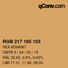Color code: RGB 217 165 103 | qconv.com