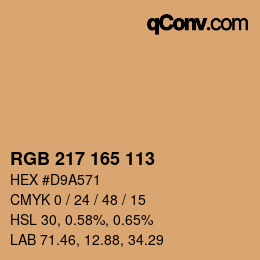 Color code: RGB 217 165 113 | qconv.com