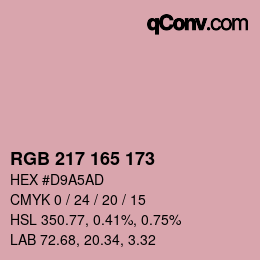 Color code: RGB 217 165 173 | qconv.com
