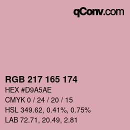 Color code: RGB 217 165 174 | qconv.com